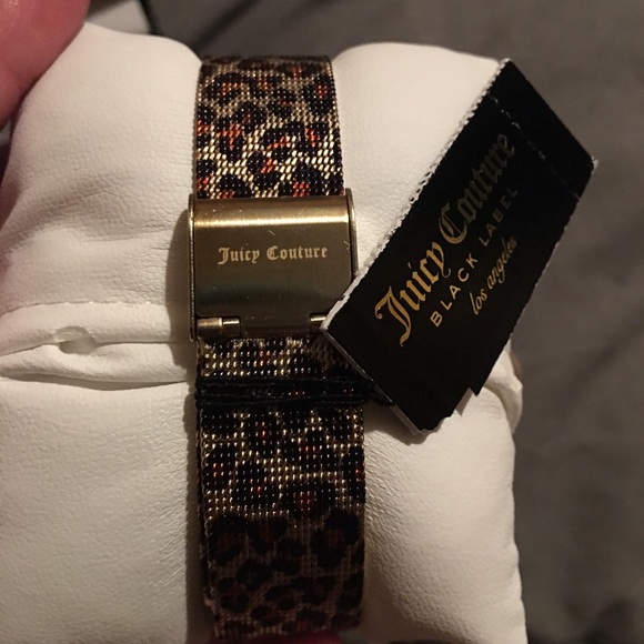 Women’s Juicy Couture Leopard Print Mesh Strap Black Dial Watch - Picture 5 of 5